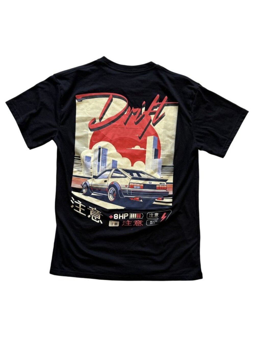 R GSTR Graphic T-Shirt Medium Black Japan Car Drift